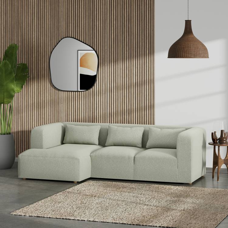 Habitat Lars Left Hand Corner Sofa - Sage Green - Ash Leg 0