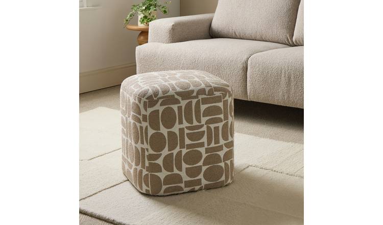 Argos Home Louise Fabric Footstool - Geo Print