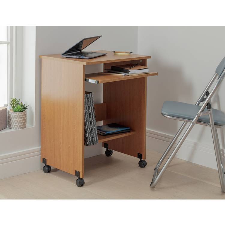 Argos Home Functional PC Office Trolley - Oak  0