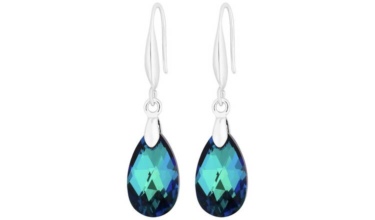 Jon Richard Crystal Blue Pear Drop Earring