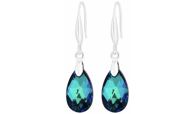 Jon Richard Crystal Blue Pear Drop Earring