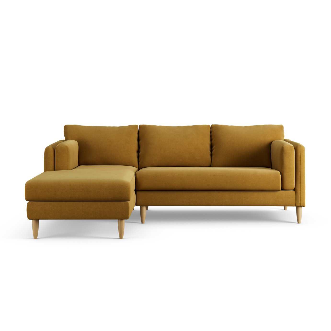 Habitat Newington Left Hand Corner Sofa - Gold - Ash Leg