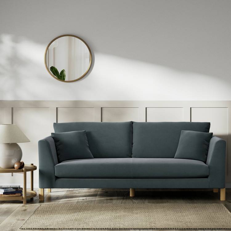 Habitat Aston Fabric 3 Seater Sofa - Charcoal - Ash Leg 0