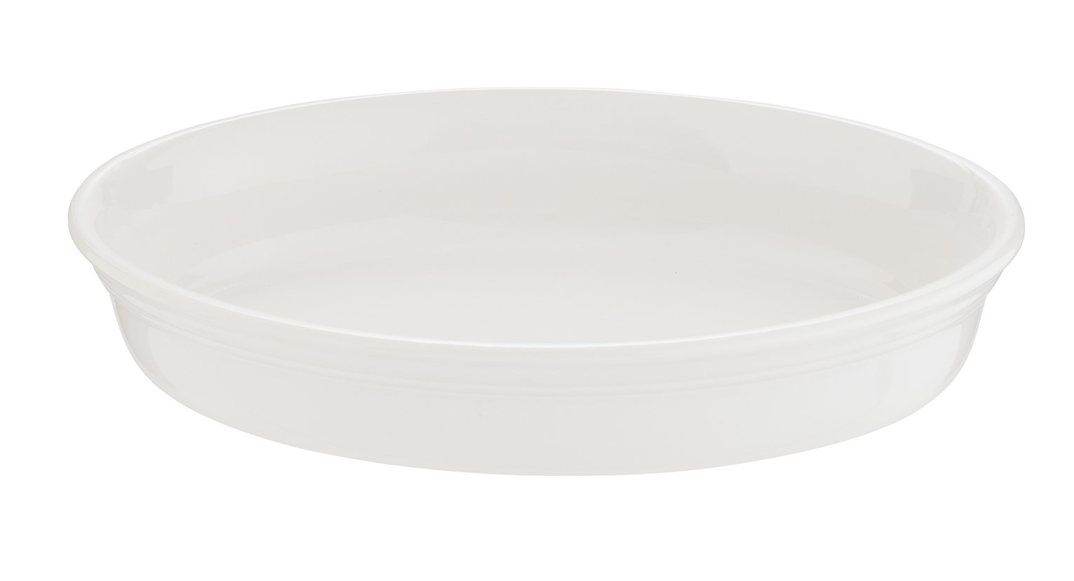 Habitat Stoneware Medium Oval Roaster - White