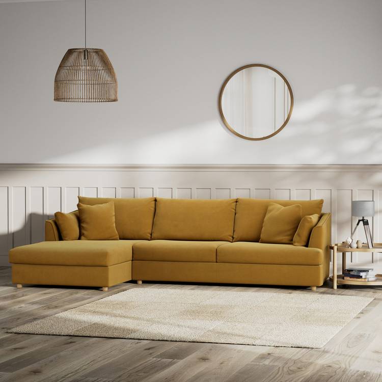 Habitat Holmfirth Left Hand Corner Sofa - Gold 0