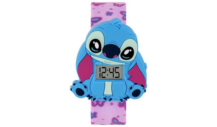 Disney Stitch Blue and Pink Butterfly Slap Bracelet Watch