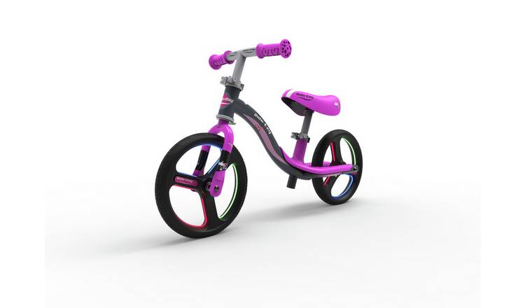 Ride-ezy Go Glo 10 inch Wheel Size Kids Balance Bike - Pink & Silver