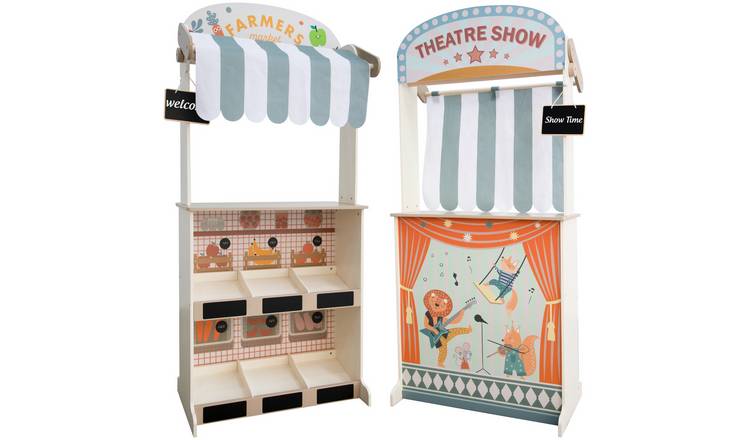 Chad Valley Wooden 2 in 1 Shop/ Theatre Playset 