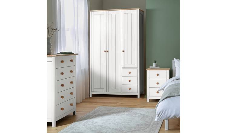 Argos Home Scandinavia 3 Piece 3 Door Wardrobe - White & Oak
