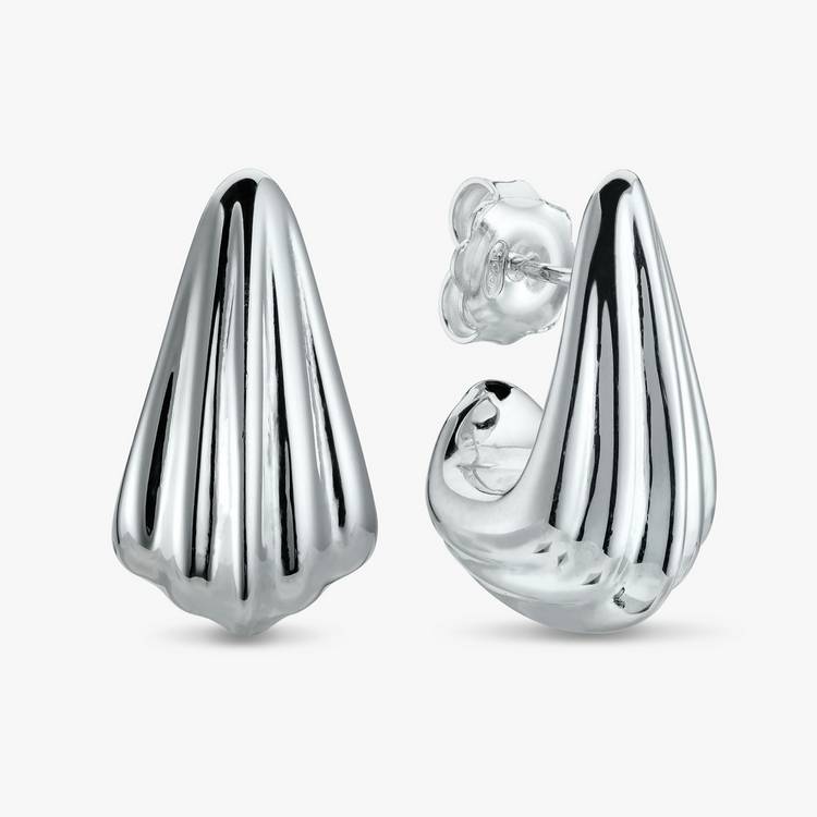 Revere Sterling Silver Rippled Drop Earrings 0