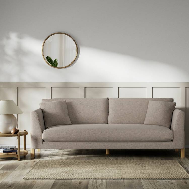 Habitat Aston Fabric 4 Seater Sofa - Mocha - Ash Leg 0