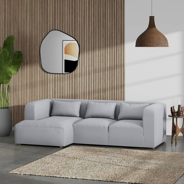 Habitat Lars Left Hand Corner Sofa - Grey - Ash Leg 0