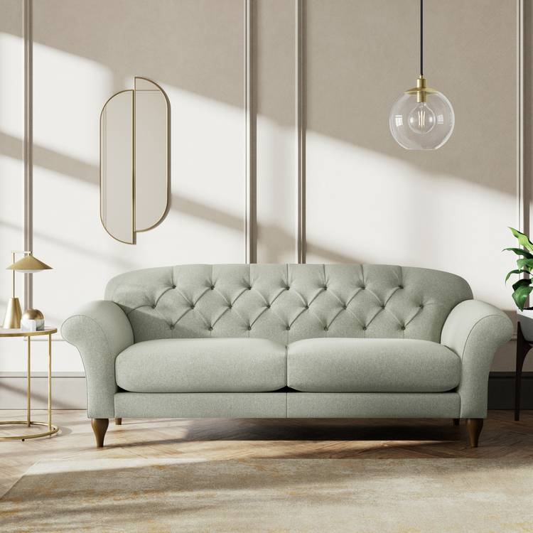 Habitat Brooker Fabric 4 Seater Sofa - Sage Green - Dark Leg 0