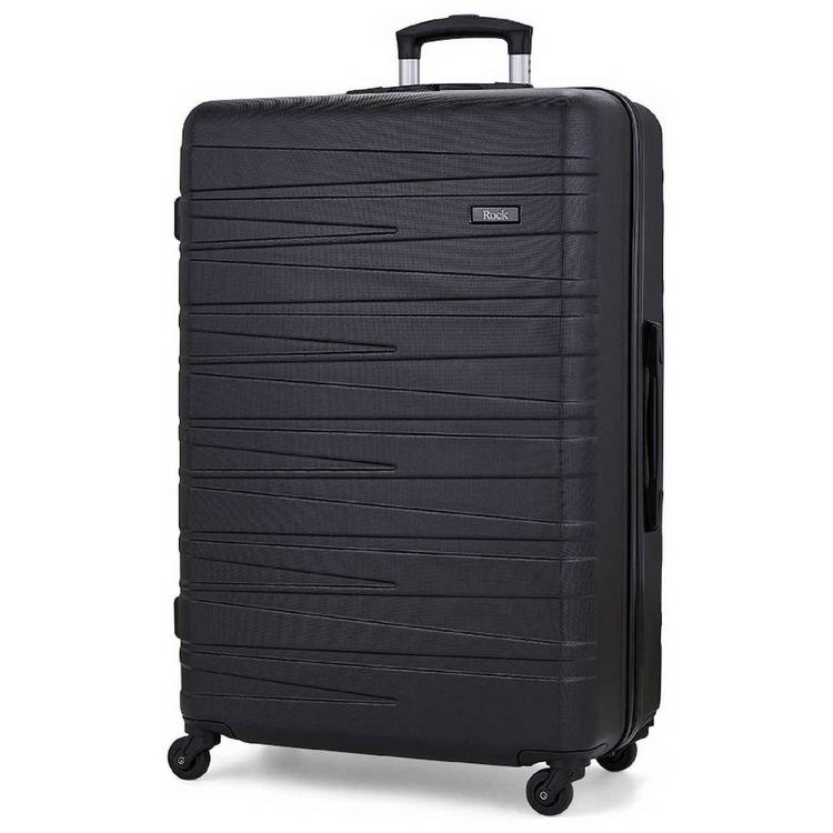 Rock 4 Wheel Hard Suitcase - Large, Black 0