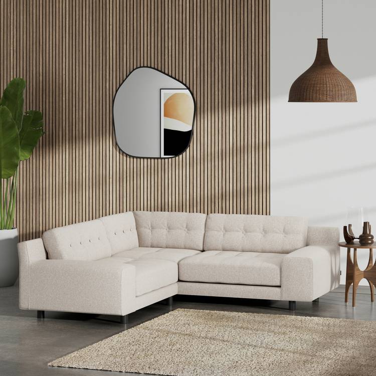 Habitat Hendricks Reversible Corner Sofa -Natural -Black Leg 0