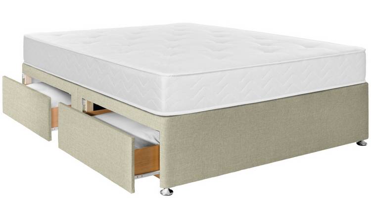 Argos Home Carlton Small Double 4 Drawer Divan Bed - Natural