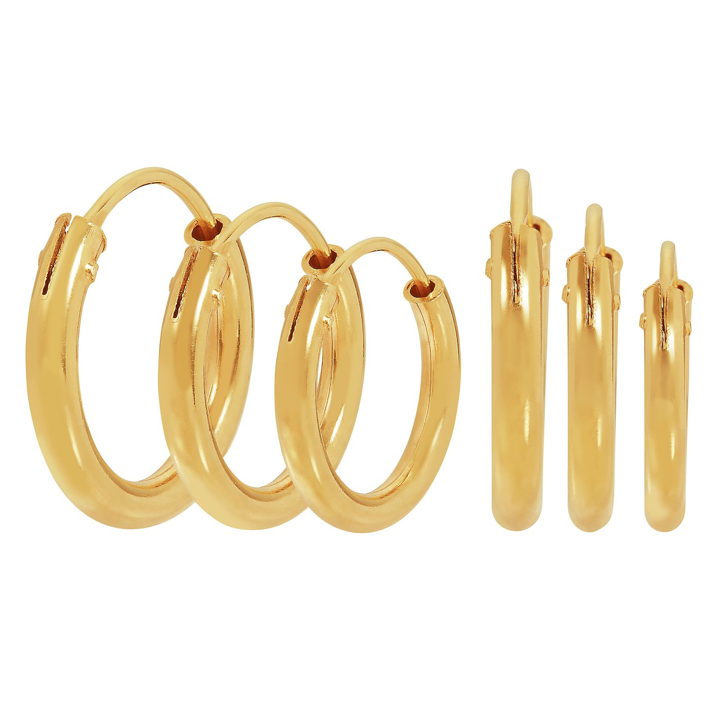 Revere 9ct Gold Plated Sterling Silver Sleeper Hoop Earrings Review