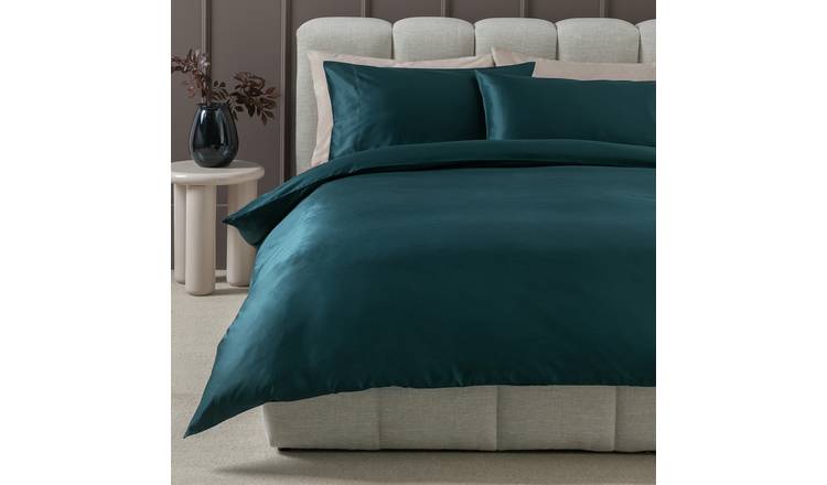Habitat Cotton 400 TC Faggoting Navy Bedding Set - Single