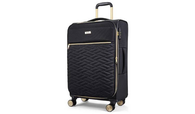 Rock Expandable 8 Wheel Soft Suitcase - Medium, Black