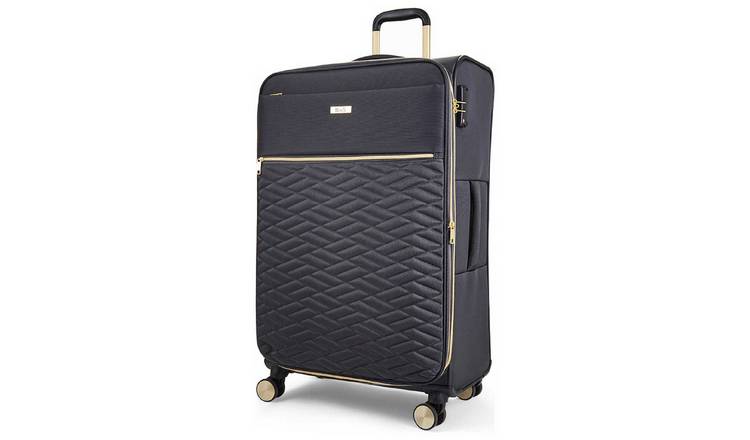 Rock Expandable 8 Wheel Soft Suitcase - Large, Charcoal