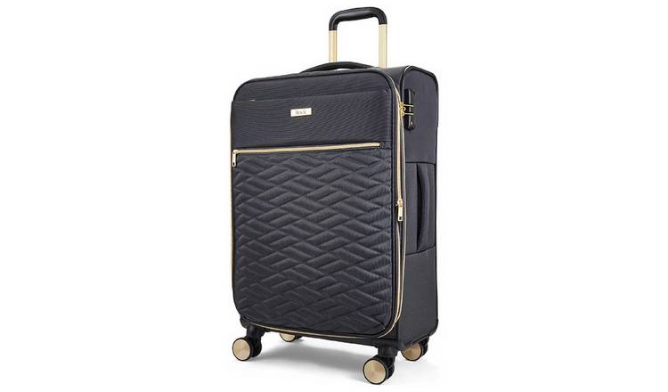 Rock Expandable 8 Wheel Soft Suitcase - Medium, Charcoal