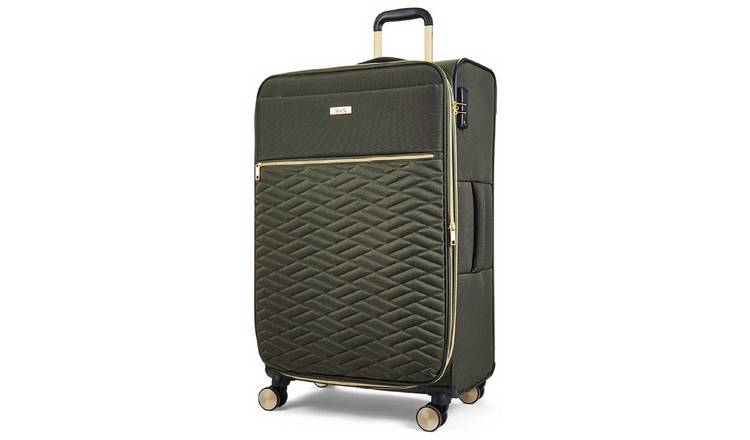 Rock Expandable 8 Wheel Soft Suitcase - Large, Khaki