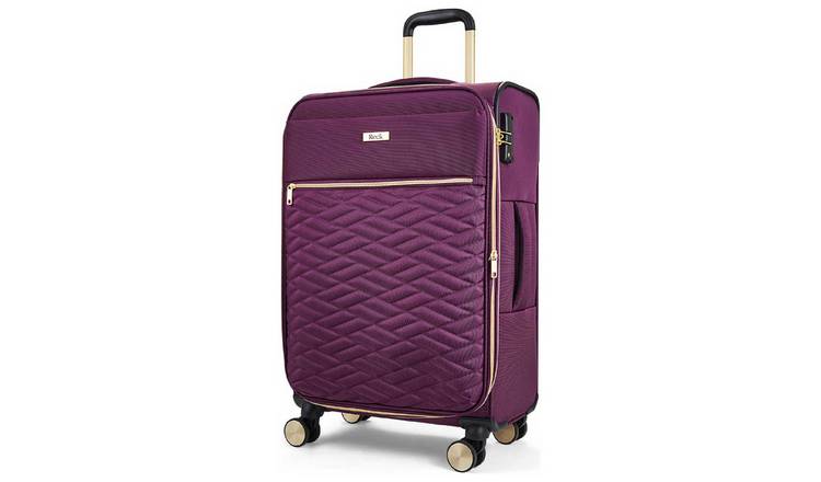 Rock Expandable 8 Wheel Soft Suitcase - Medium, Purple