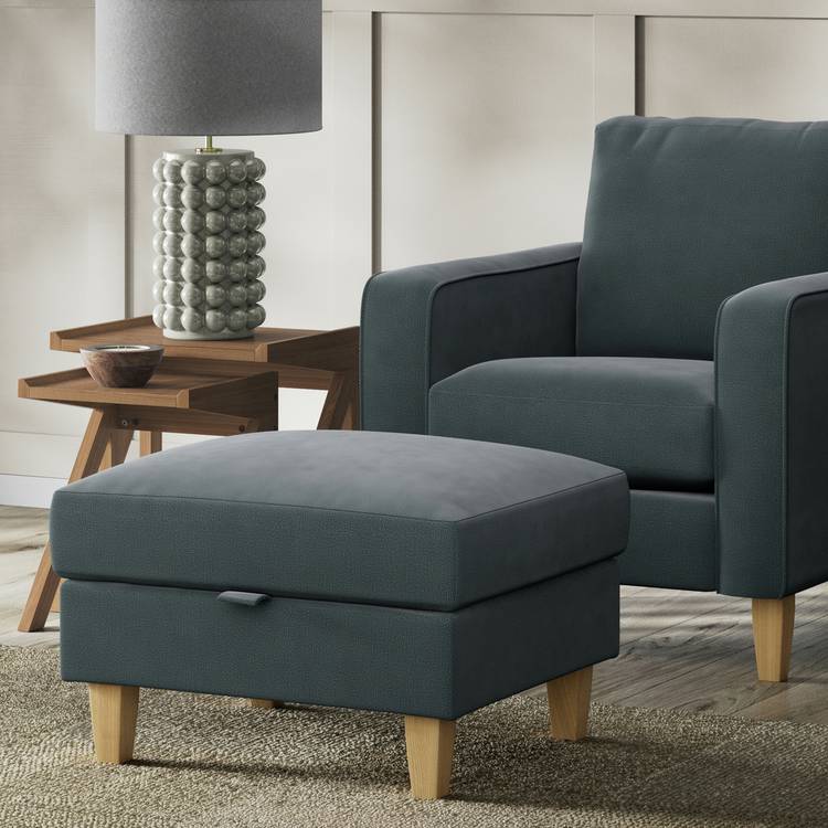 Habitat Felin Fabric Storage Footstool - Charcoal 0