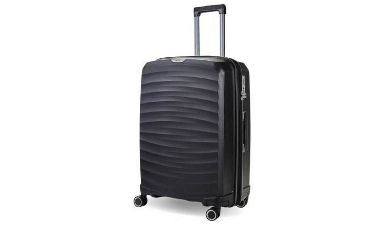 Rock Expandable 8 Wheel Hard Suitcase - Medium, Black
