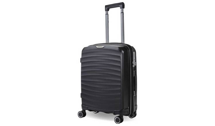 Rock Expandable 8 Wheel Hard Suitcase - Small, Black