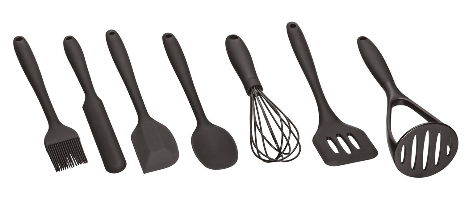 Argos Home Silicone 8 Piece Utensil Set - Black