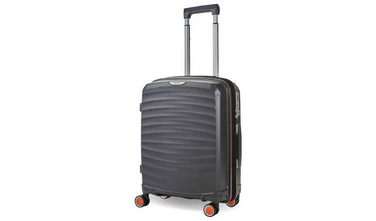 Rock Expandable 8 Wheel Hard Suitcase - Small, Charcoal
