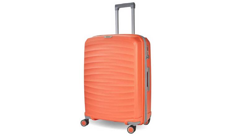 Rock Expandable 8 Wheel Hard Suitcase - Medium, Peach