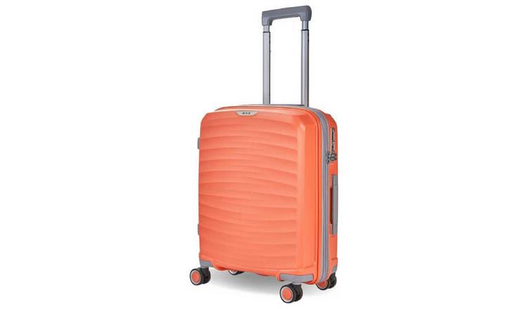 Rock Expandable 8 Wheel Hard Suitcase - Small, Peach