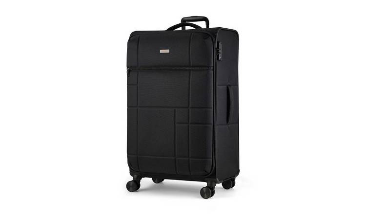 Rock 8 Wheel Soft Suitcase - Large, Black