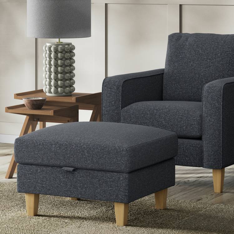 Habitat Felin Fabric Storage Footstool - Charcoal 0