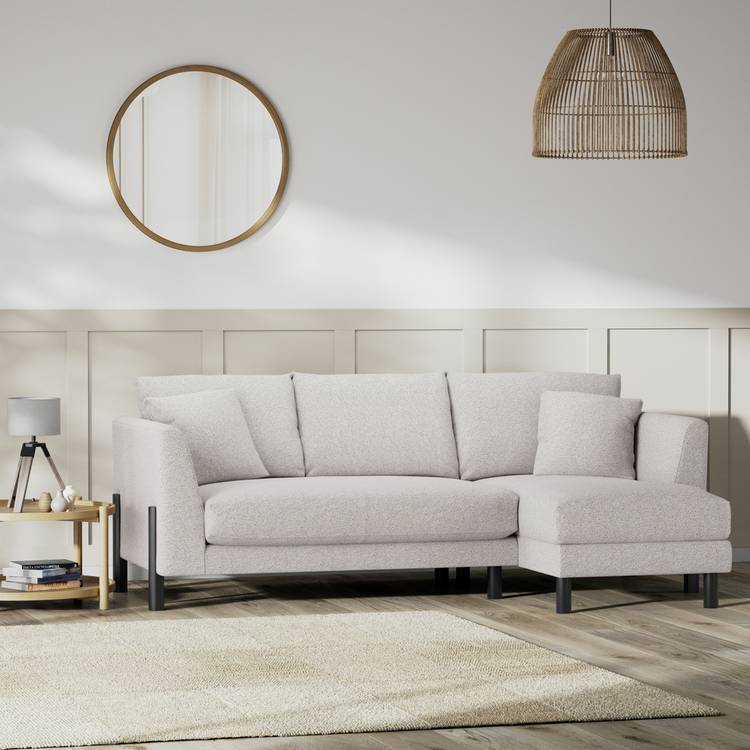 Habitat Aston Right Hand Corner Sofa - Natural - Black Leg 0