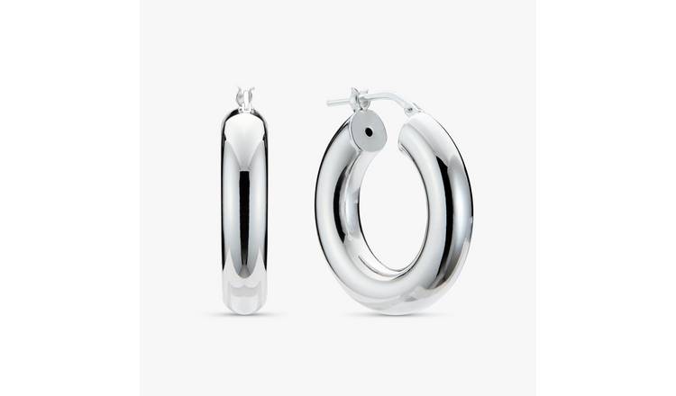 Revere Sterling Silver Chunky Round Hoop Earrings 