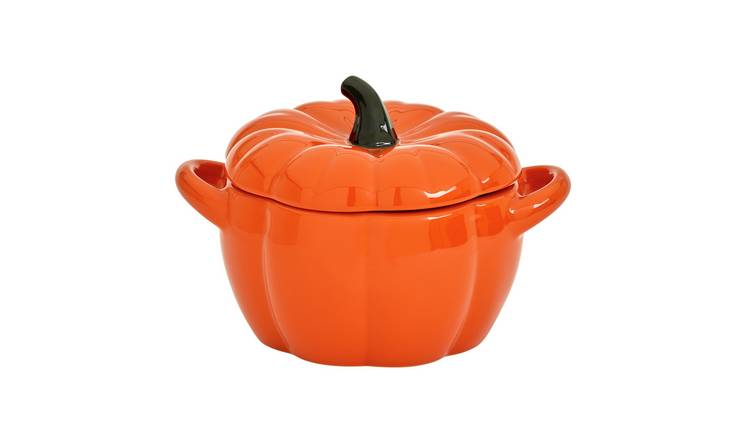 Argos Home 2.1 Litre Stoneware Pumpkin Casserole Dish-Orange