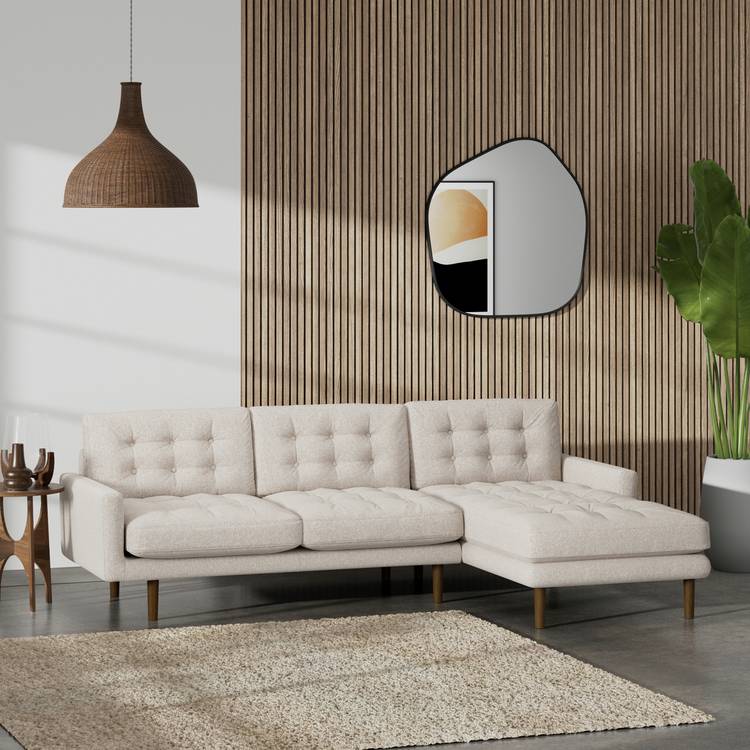 Habitat Fenner Right Hand Corner Sofa - Natural - Dark Leg 0