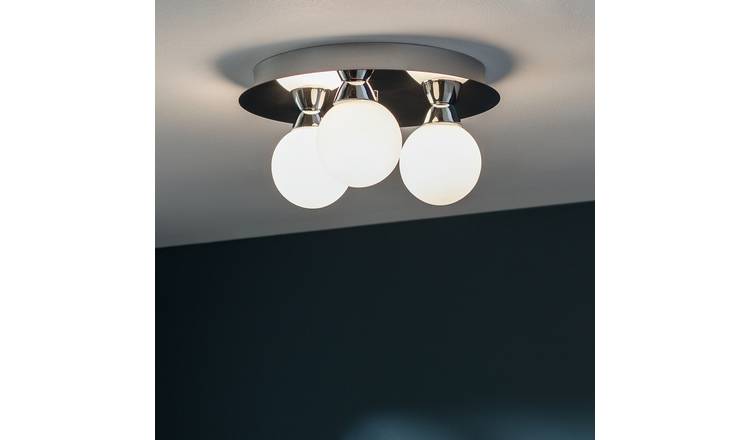 Argos Home Yuko Metal 3 Light Flush Ceiling Light - Chrome