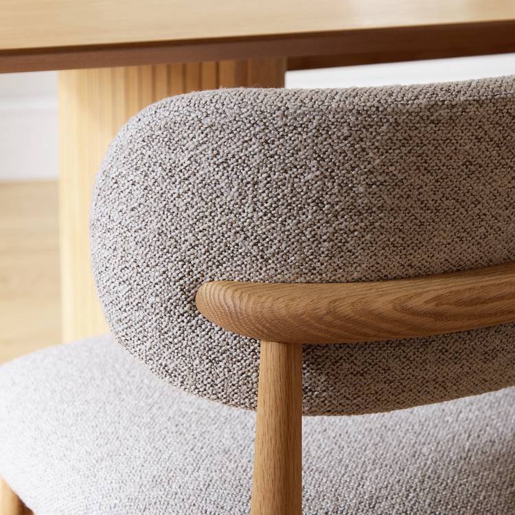 Habitat Arona Pair of Fabric Dining Chairs - Natural 0