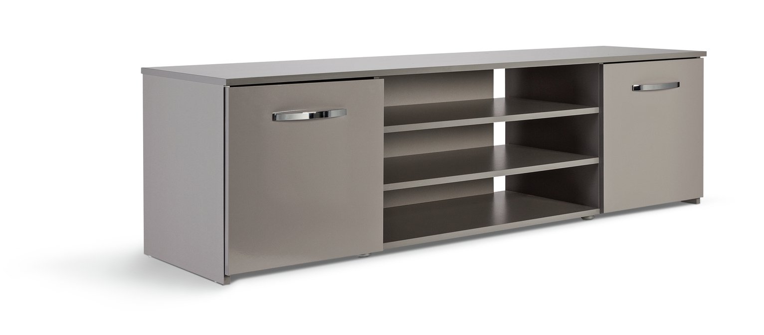 Habitat Hayward 2 Door Wide TV Unit - Grey Gloss