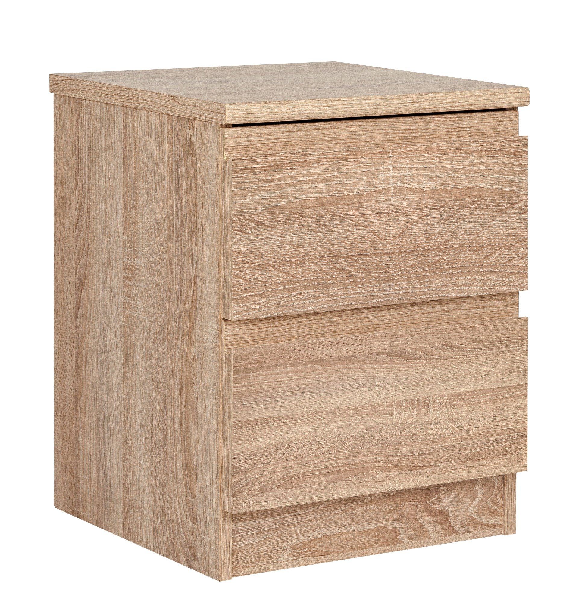 Avenue 2 Drawer Bedside Table - Brown Oak Effect