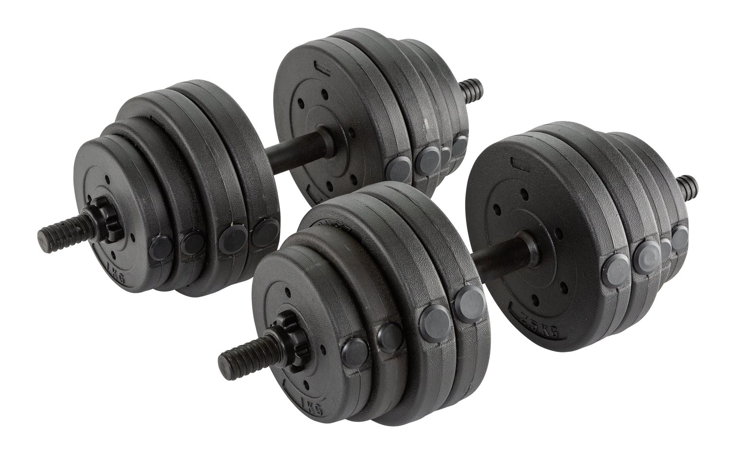 dumbbells and barbells