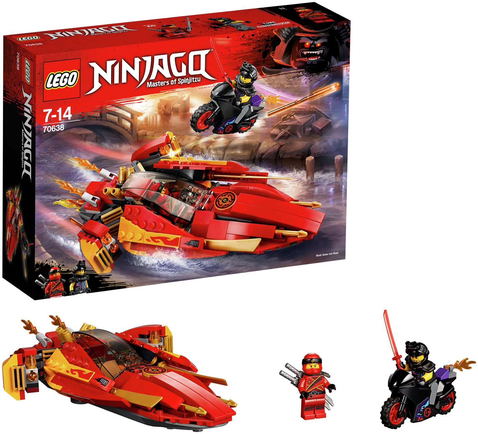 LEGO Ninjago Katana V11 Toy Boat & Bike Building Set - 70638