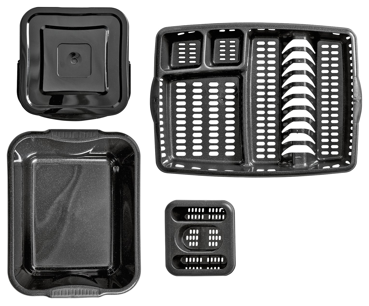 Argos Home Soft Grips Kitchen Set - Black Glitter