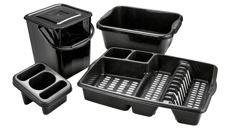 Buy Argos Home Soft Grips Kitchen Set Black Glitter Dish racks