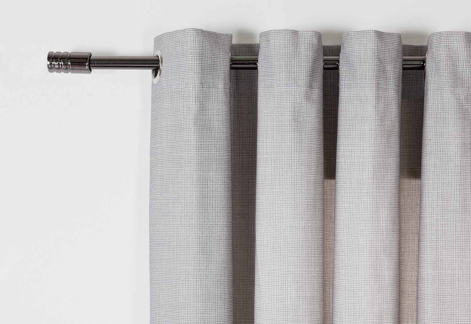 Argos Home Grid Unlined Eyelet Curtains 229x229cm- Dove Grey