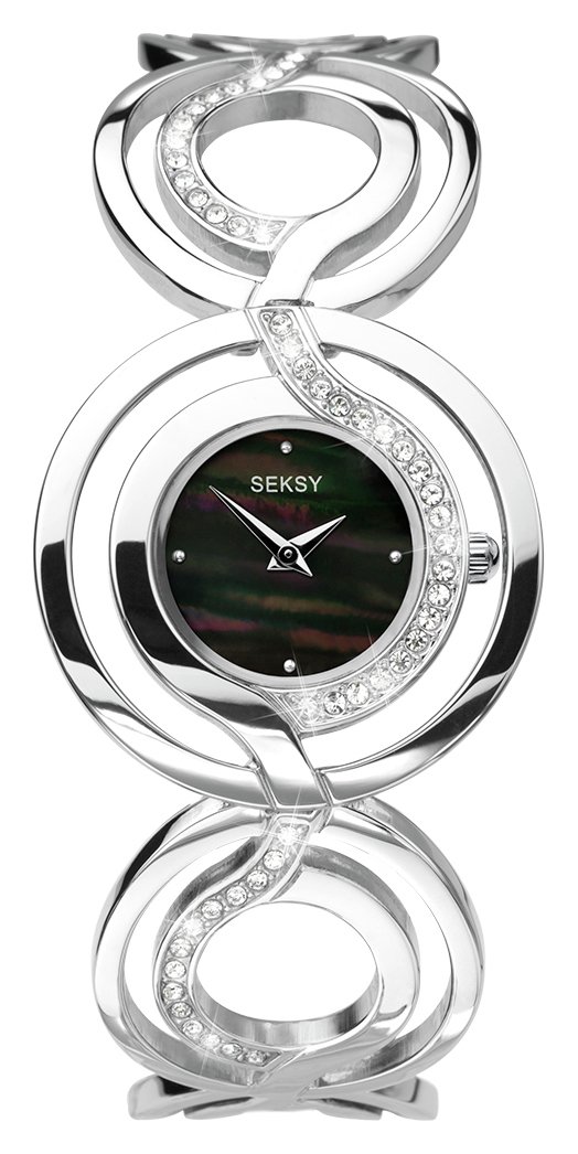 Seksy Ladies' Black Mother of Pearl Dial Bracelet Watch